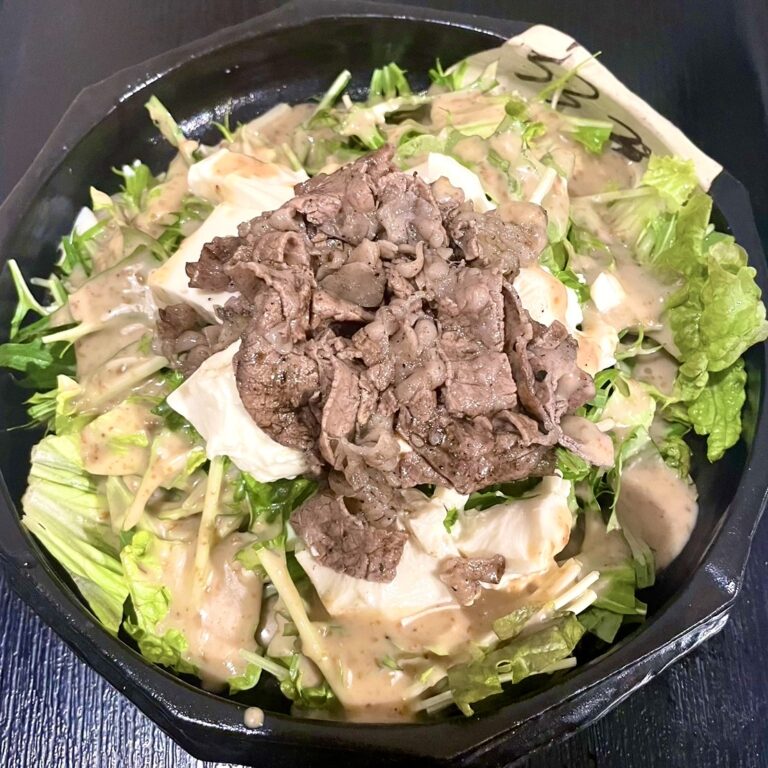 Roasted Wagyu Beef and Kuzushi Tofu Salad with Sesame Dressing