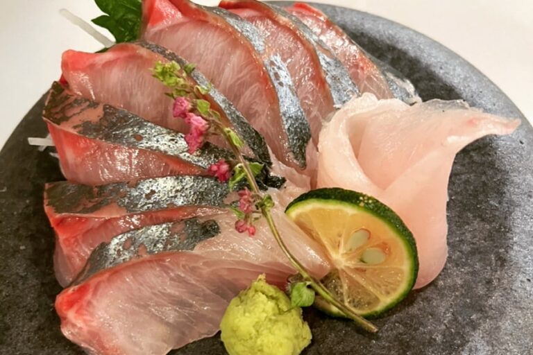 Striped jack sashimi from Kochi Prefecture