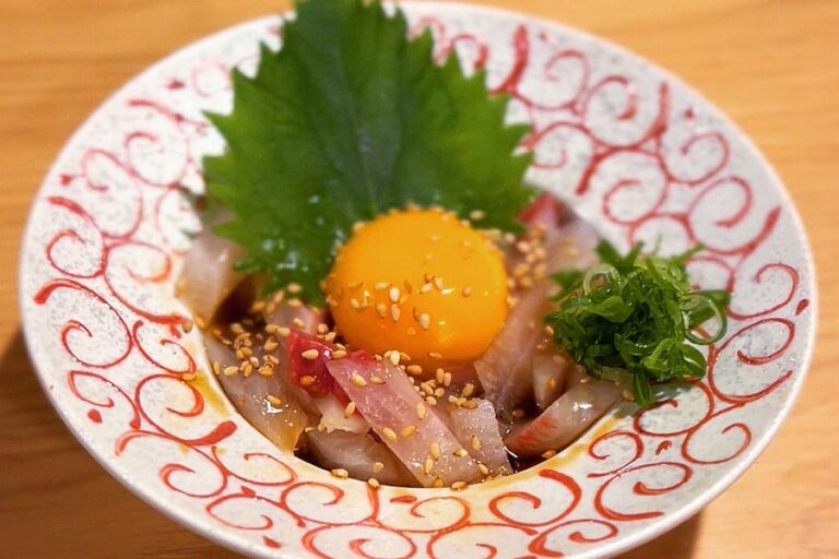 Spicy Seafood Yukhoe with Egg Yolk