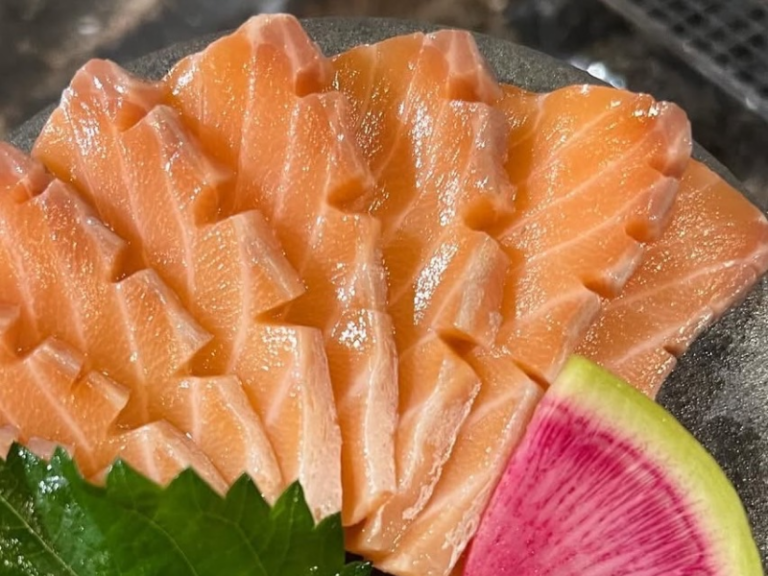 Salmon sashimi from Northern Europe